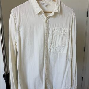 Frame Denim Men's Tonal Blocking White Shirt
